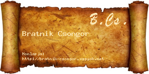 Bratnik Csongor névjegykártya